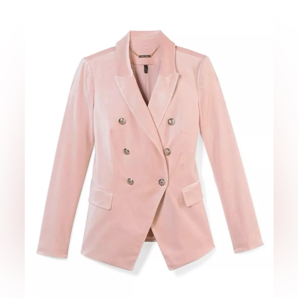 White House Black Market Pink Velvet Double-Breasted Women's Blazer